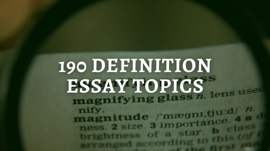 good topics for a definition essay